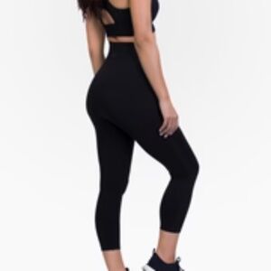 Belly Bandit Black Mother Tucker Postpartum Compression Capri Leggings Sz Small